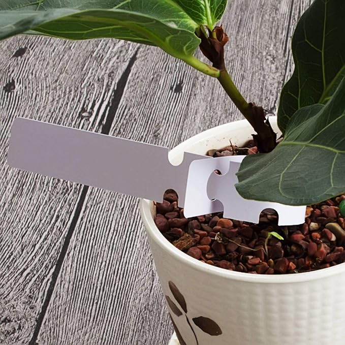 Acrux7 1000Pcs 8 Inch Wrap Around Plant Tags, White Waterproof Hanging Tree Tag Garden Labels, Plastic Plant Labels Tree Name Tags for Outdoor Garden Nursery Plants