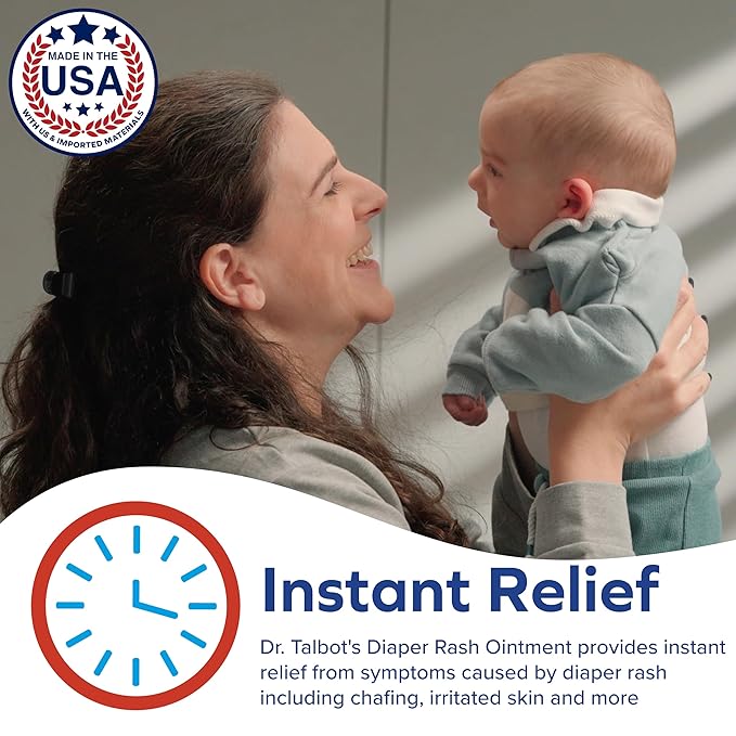 Dr. Talbot's Maximum Strength Diaper Rash Ointment - 4 oz - Zinc Oxide Skin Protectant with Peruvian Balsam - Treats and Prevents Rash