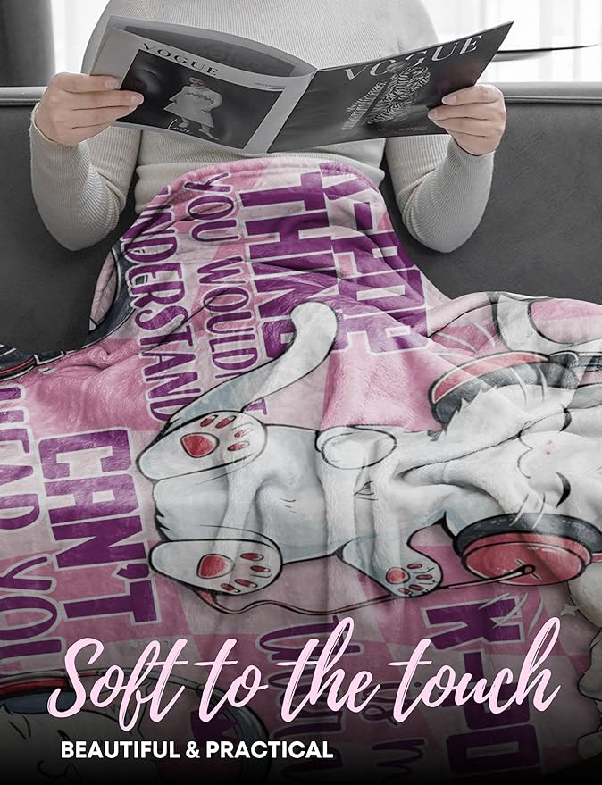Huglanket Kpop Gifts for Teen Girl K Pop Lovers, Kpop Merch Stuff Blanket for Women for Birthday, Christmas, Cats, 40"x 50"