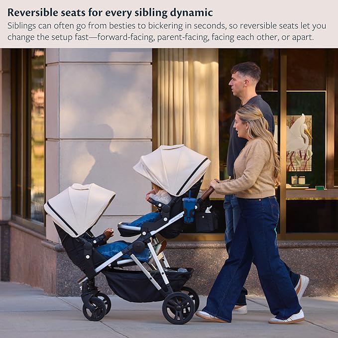 Mockingbird 2nd Seat Kit 3.0 - Compatible with Mockingbird Single-to-Double Strollers - Seat Expansion - Includes Expansion Adapters - Oat