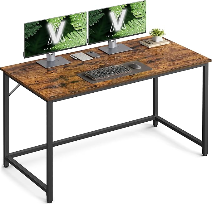 VASAGLE Computer Desk, Gaming Desk, Home Office Desk, for Small Spaces, 23.6 x 47.2 x 29.9 Inches, Industrial Style, Metal Frame, Rustic Brown and Black ULWD039B01