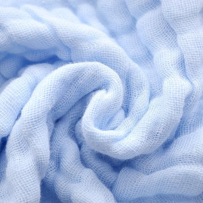 MUKIN Baby Washcloths - Natural Cotton Baby Wipes - Soft Newborn Face Towel for Sensitive Skin - 10 Pack, 12x12 inches