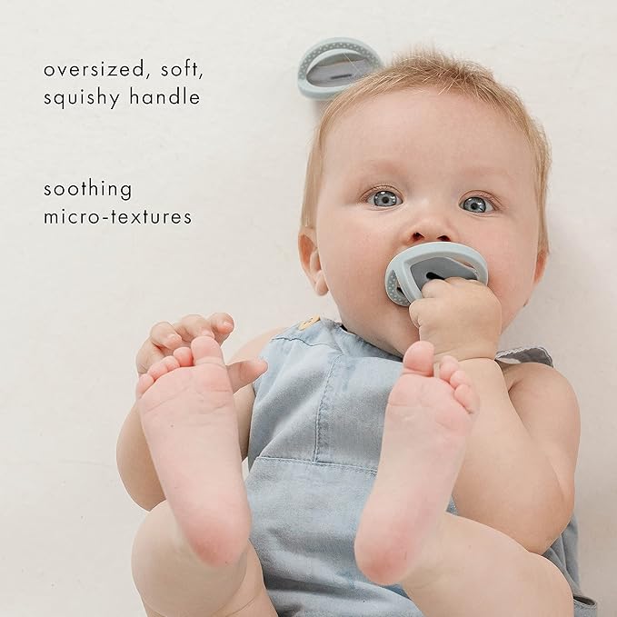 Doodle & Co. London Classic Pacifier for New Born Babies | BPA Free Angled Shape 100% Silicone for Infants with & Without Teeth | Helps Promote Healthy Oral Development | 0+ Months | 2 Pack