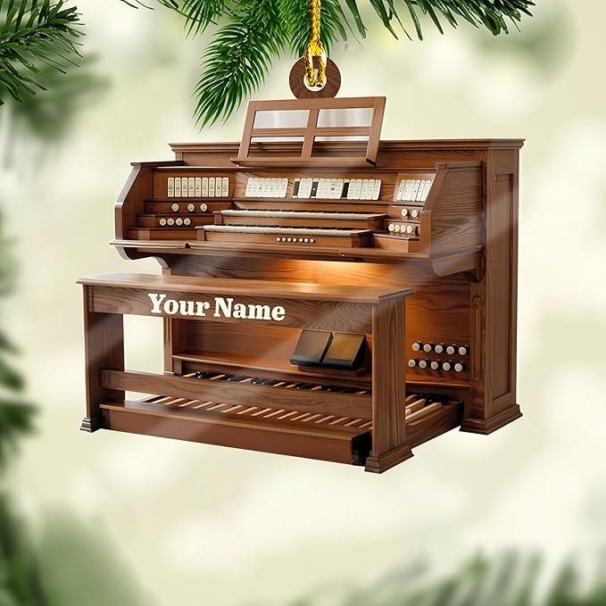 Mostefy Personalized Organ Christmas Ornament 2025, Custom Name Musical Instrument Holiday Decoration, Unique Pipe Organ Keepsake Gift for Musicians & Music Lovers (Organ5)