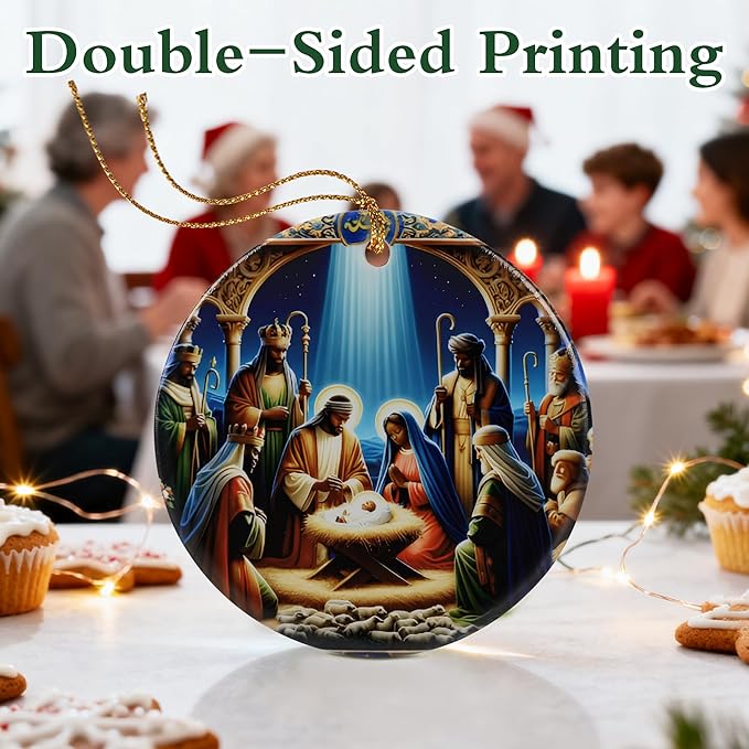 Nativity Scene Ornament | Christmas Ornaments, Christmas Tree Decorations, Holiday Hanging Decor, Christian Decor | Religious Gifts, Christian Gifts | Gift Exchange Ideas