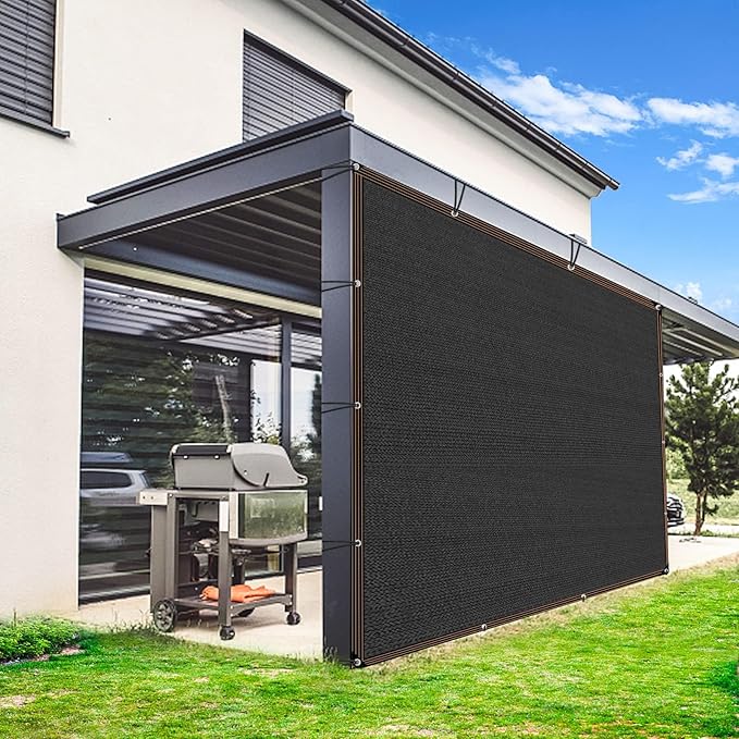 90% Black Shade Cloth for Patio, 4x6 FT Mesh Tarp Sun Shade Cloth with Grommets, Sun Protection Sail for Garden Greenhouse Pergola Barns Kennel Patio Outdoor Neting Cover