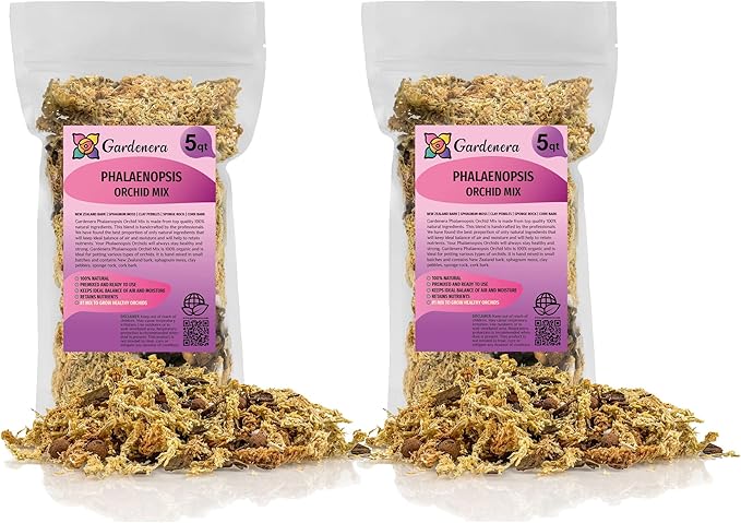 Premium Phalaenopsis Imperial Orchid Potting Mix - Hand Mixed in Small Batches | Great for Phalaenopsis of All Kinds - by GARDENERA - 10 Quart