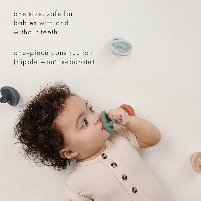 Doodle & Co. London Classic Pacifier for New Born Babies | BPA Free Angled Shape 100% Silicone for Infants with & Without Teeth | Helps Promote Healthy Oral Development | 0+ Months | 2 Pack