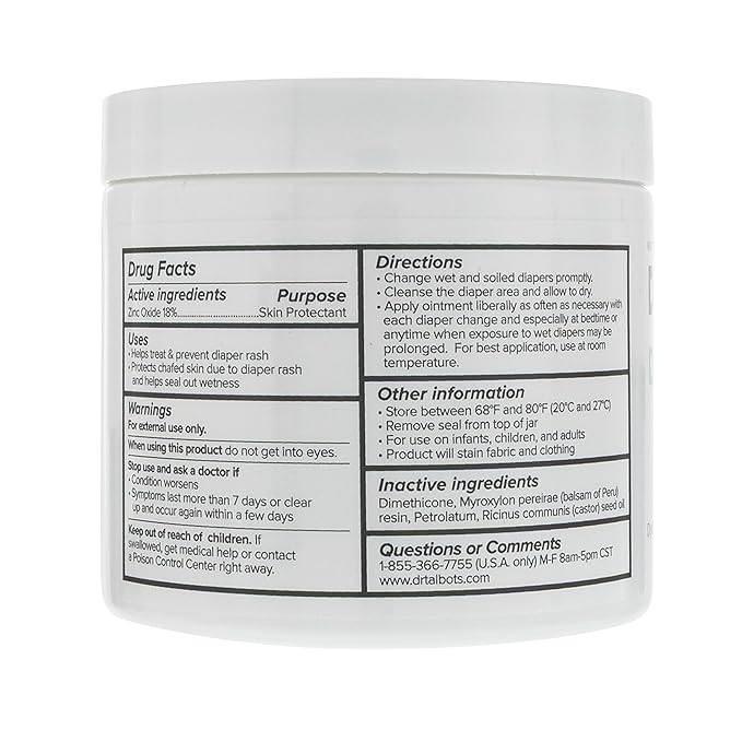 Dr. Talbot's Baby Diaper Rash Ointment - 16 oz - Zinc Oxide Skin Protectant with Peruvian Balsam - Treats and Prevents Rash