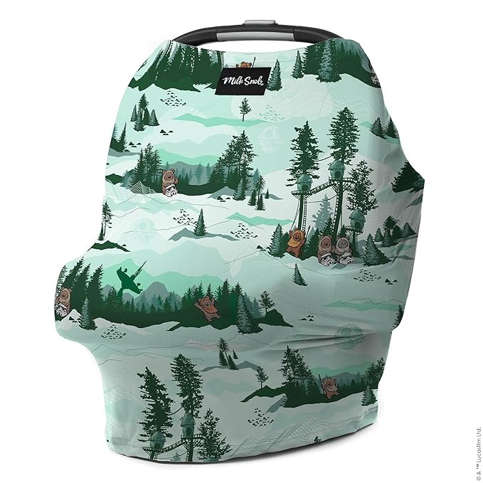 Milk Snob Star Wars Original 5-in-1 Cover - Nursing Cover for Breastfeeding - Baby Car Seat Cover, Carseat Canopy & Stroller - Essential All-in-One Cover - Gift for Mom, Baby (Endor Escape)