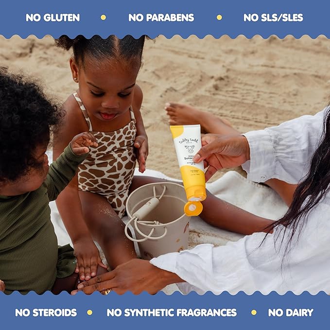 Tubby Todd Face and Body Mineral Sunscreen Kit for Baby, Toddler and Kids - Sunscreen 4 Fl Oz and Sunstick 0.5 Oz Duo Bundle - Fragrance-Free