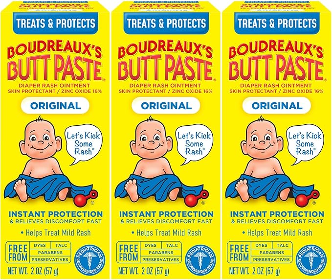 Boudreaux's Butt Paste Original Diaper Rash Cream, 2 Ounce (Pack of 3)