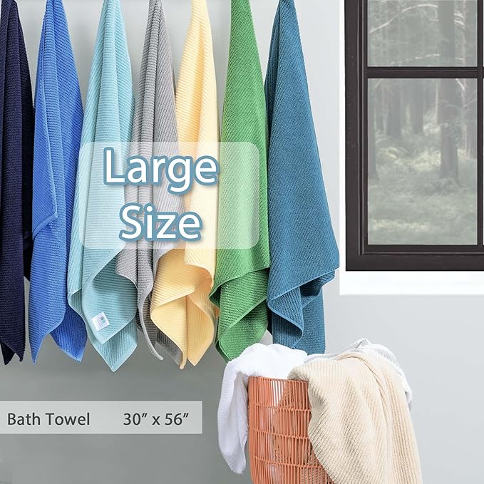 Yellow Bath Towels, Luxury Bath Towels Set of 4, Large 30"x56"