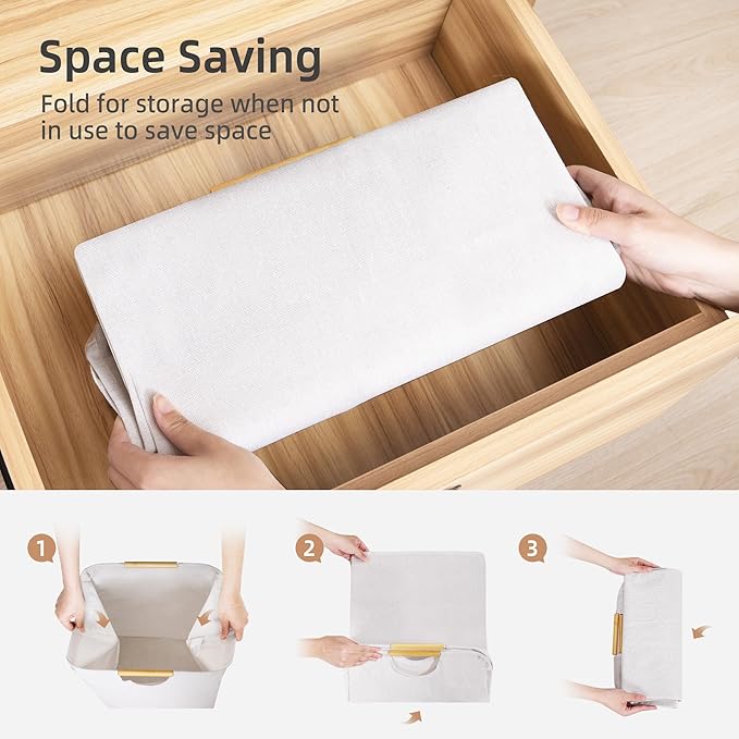 STORAGE MANIAC 3-Pack Large Laundry Hamper, 80L Collapsible Laundry Basket