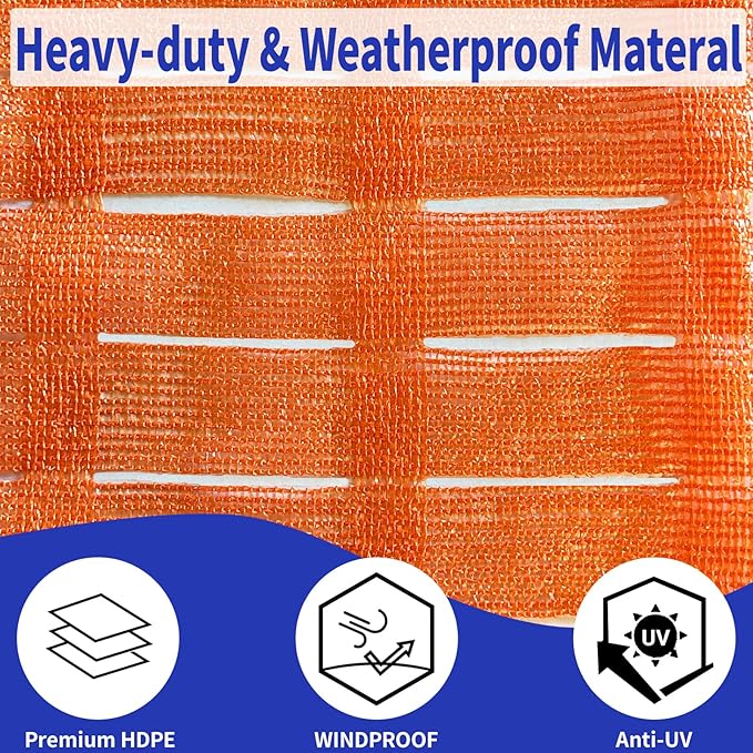 3' X 100' Safety Fence Orange Plastic Mesh Fence Roll for Temporary Construction Barrier Fence Snow Fence, Road Safety Warning Fencing Garden Netting Animal Barrier,Crowd Control