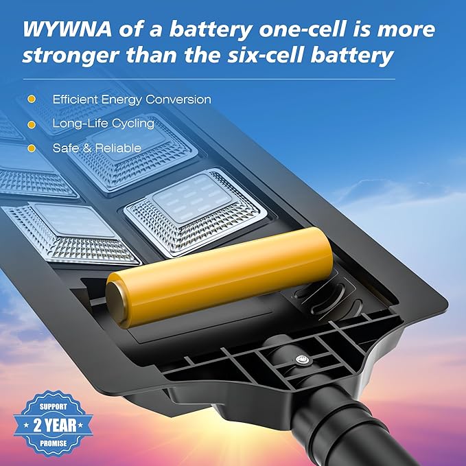 WYWNA Solar Lights Outdoor, 6000K LED Solar Lights Outdoor Waterproof, Solar Flood Lights Outdoor with Motion Sensor and Remote Control, Solar Street Light Dusk to Dawn 2-Pack