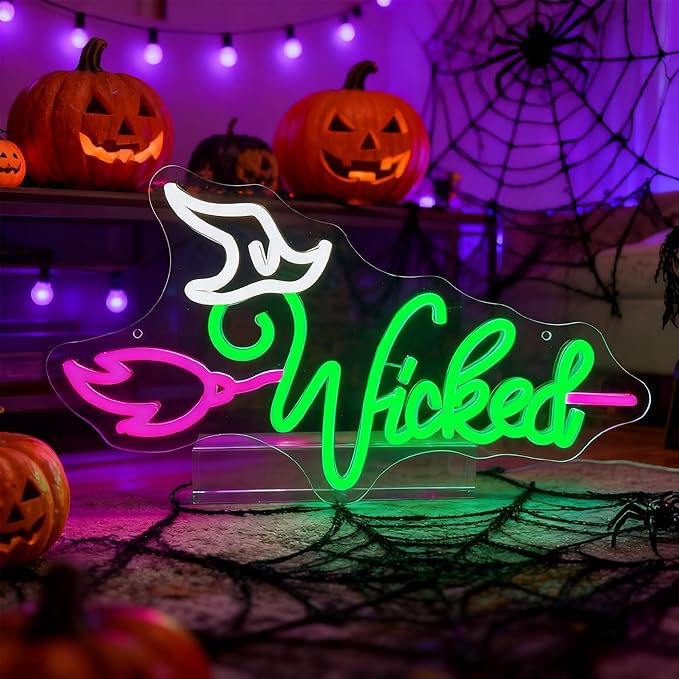 Witch Theme Party Decorations & Gift for Her - LED Neon Light for Bedroom Birthday Art Wall Decortion