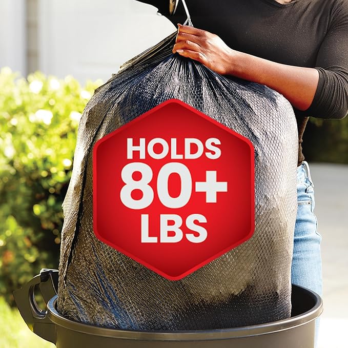 Glad ForceFlex Heavy Duty Large Trash Bags, Hold 80+ lb, 30 Gal, 25 Ct