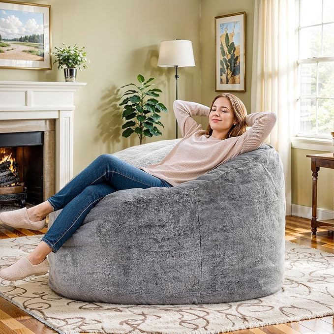 Recaceik Bean Bag Chair Large Bean Bag Chairs, with Fluffy Removable Spongefor, for Living Rooms, bedrooms, Study Rooms, and Offices