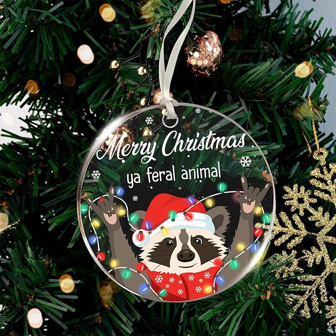 Raccoon Ornaments for Christmas Tree - Unique Raccoon Ornaments for Home, for Raccoon Lovers, Adorable Ornament for Christmas Decoration, Fun Ornament for The Holiday Season