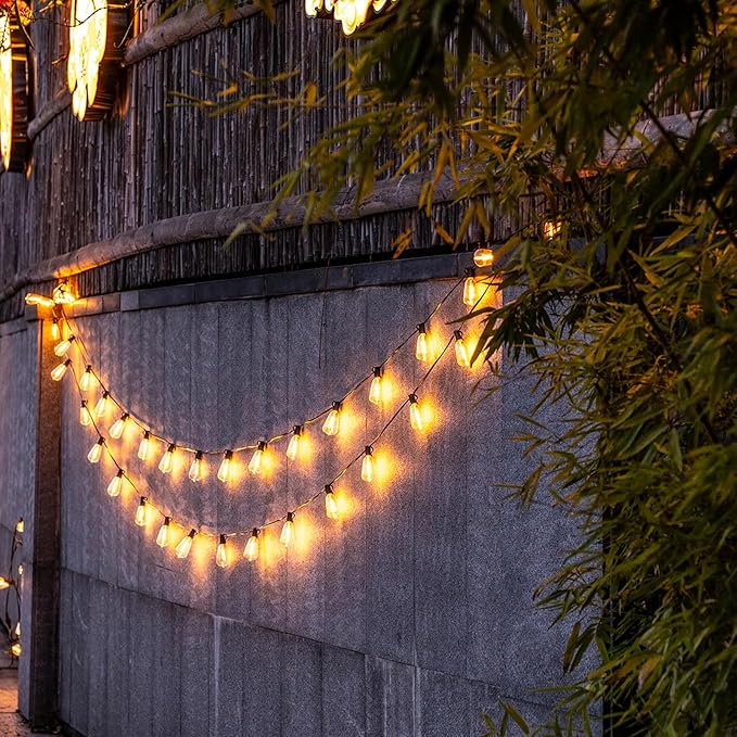150 FT Patio String Lights Outdoor Waterproof, 57+2 Shatterproof LED Bulbs Waterproof Hanging Lights Plug in, 2700K Warm White Camping String Lights, Balcony Lights for Apartments Fence