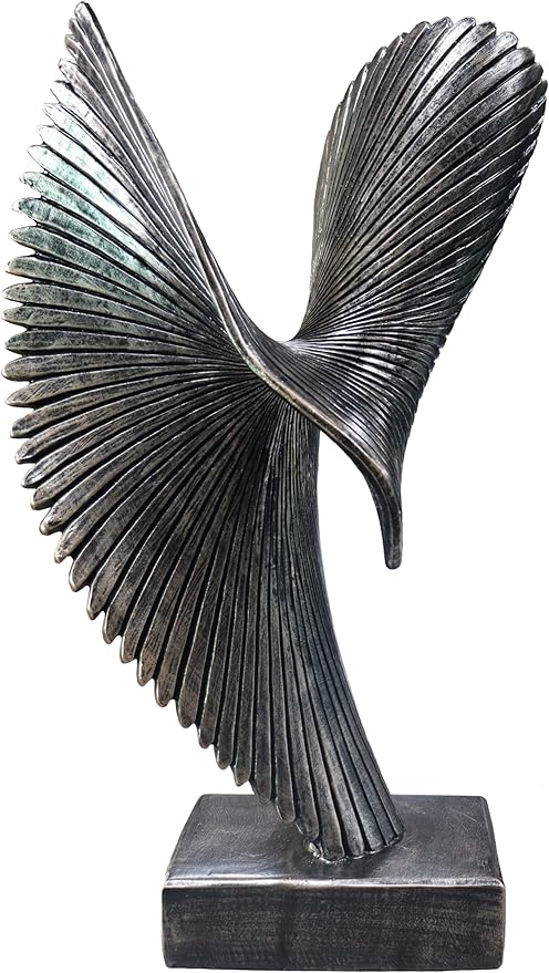 Modern Abstract Eagle Decorative Sculpture, Dining Living Room Desk Decor,Geometric Home Decor Statues,Shelf Top Decor Aesthetics, Coffee Tables or Office Shelves（Bronze Colored）