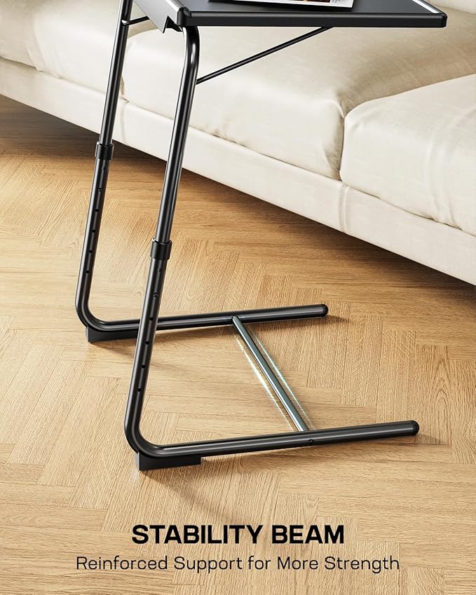 LORYERGO TV Tray - TV Table, Folding Table Trays, w/6 Height & 3 Tilt Angle, TV Tray Table w/Cup Holder, Dinner Tray for Eating on Couch, Laptop, Bed & Couch