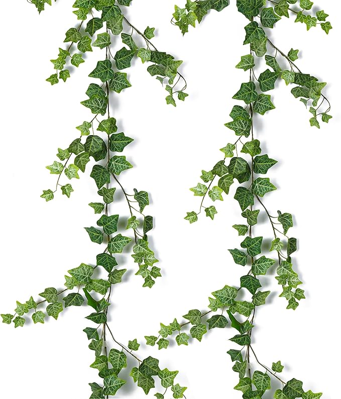 RECUTMS 2Pcs Hanging Ivy Garlands Artificial Vine Leaves Fake Greenery Silk Plants Decor for Wedding Home Wall Party Indoor Outdoor Decoration 74.8inch