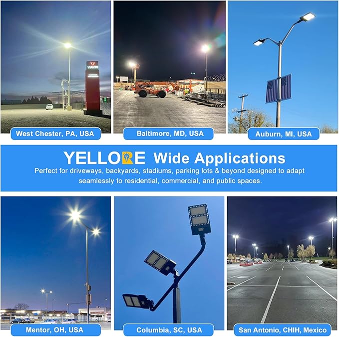 200W LED Parking Lot Lighting UL Listed 28,000LM 5000K LED Shoebox Pole Lights Fixture AC100-277V IP65 Waterproof Slip Fit Mount Commercial Outdoor Street Light for Stadium Roadways