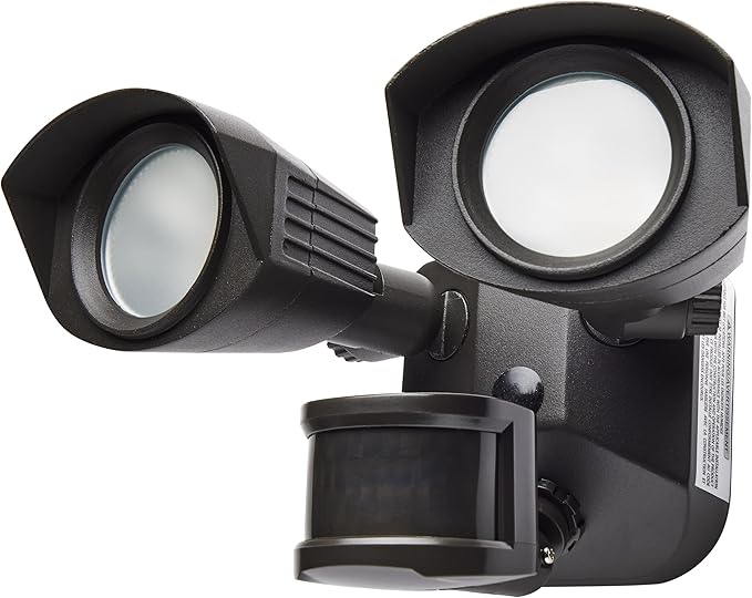 Nuvo 65/219 LED Dual-Head Security Light, 4000K, Motion Sensor, Bronze