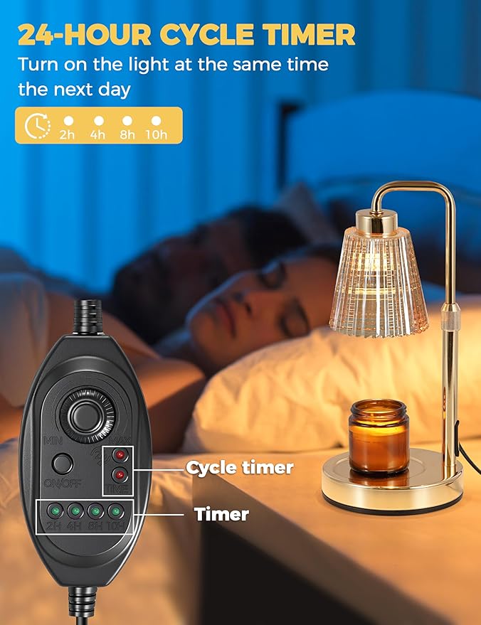 GODONLIF Candle Warmer Lamp with Timer Dimmable, Birthday Gifts for Women Mom, House Warming Gifts New Home Decor, Wax Melt Warmer for Jar Candles with 2 Bulbs