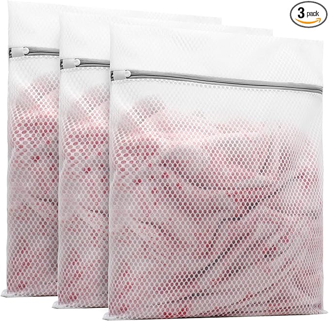 Muchfun 3Pcs Durable Honeycomb Mesh Laundry Bags