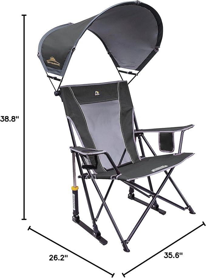 GCI Outdoor Sunshade Rocker Outdoor Rocking Chair with Canopy