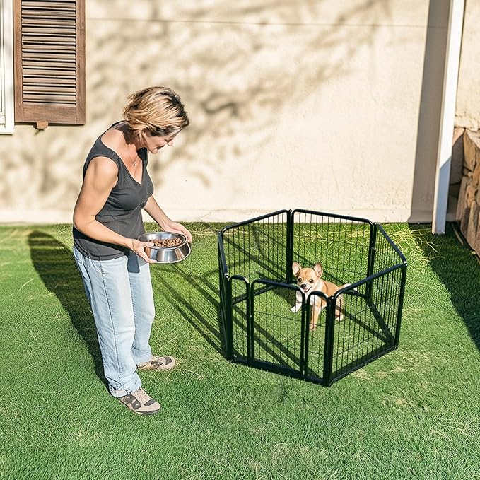 FXW Rollick Unleashed Dog Playpen for Indoor, Yard, RV Camping, 24 inch 6 Panels for Small and Puppy Dogs│Patented