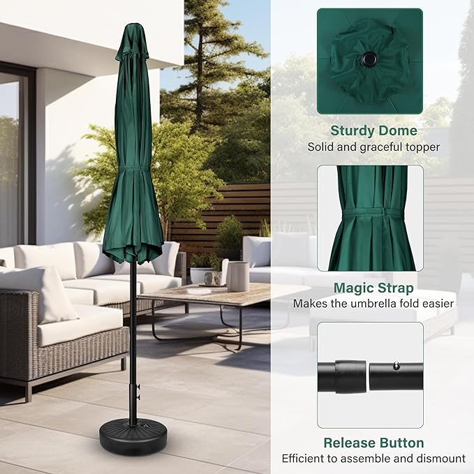 Simple Deluxe 9' Patio Umbrella Outdoor Table Market Yard Umbrella with Push Button Tilt/Crank