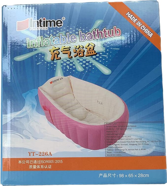 Inflatable Baby Bathtub,OIF Portable Kid Infant Toddler Thick Soft Cushion Air Swimming Pool Central Seat