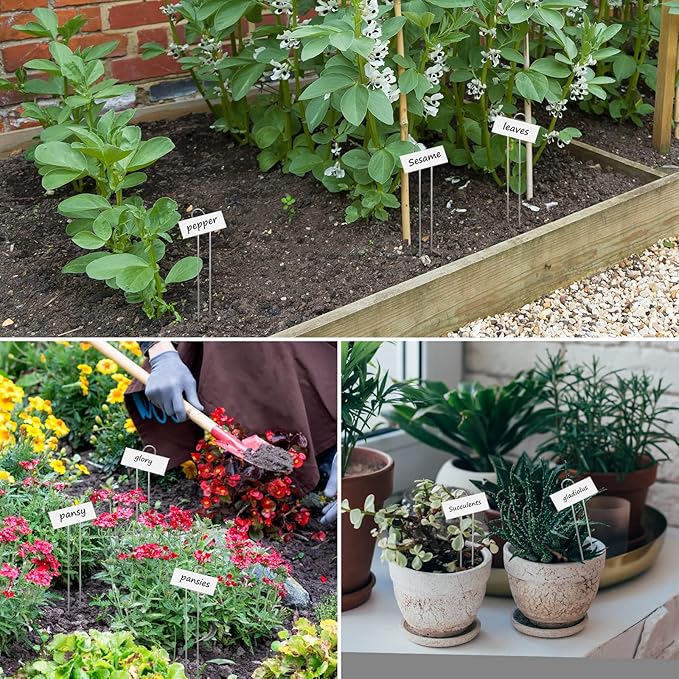 STARTOSTAR 50-Pack Metal Plant Labels, 10.6" Garden Markers Reusable Nursery Tags for Vegetables Herb Flower Seed Greenhouse