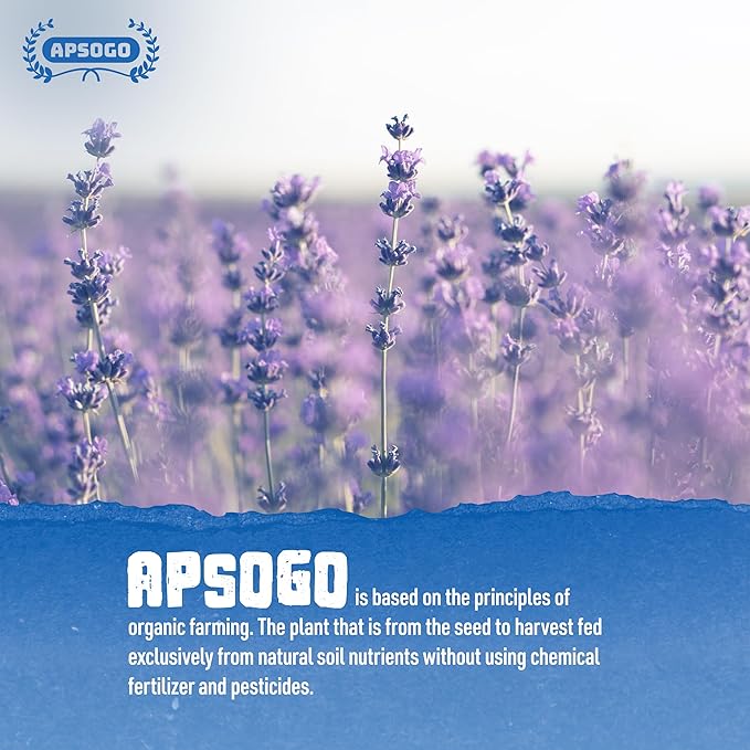 Apsogo Organic Greek Lavender – Premium Dried Flowers (1.76 oz), Organic Herbal Lavender Tea & Culinary Use, Whole Buds in Resealable Pouch