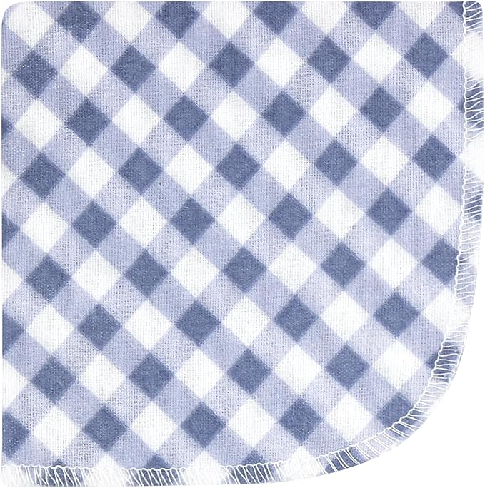 Hudson Baby Unisex Baby Flannel Cotton Washcloths, Pink Blue Pretty Floral 12 Pack, One Size
