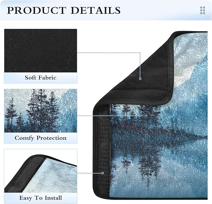 2 Pack Seatbelt Covers Seat Belt Cover Pad for Adults Boys Girls Car Seat Strap Covers Pads Cushion Universal Shoulder Strap Pad Protector for Backpack Camera Bag 6.5 Inch Winter Mountain and Mirrored