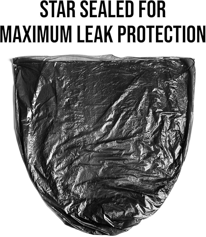 Aluf Plastics 56 Gallon 1.2 MIL Black Heavy Duty Trash Bags