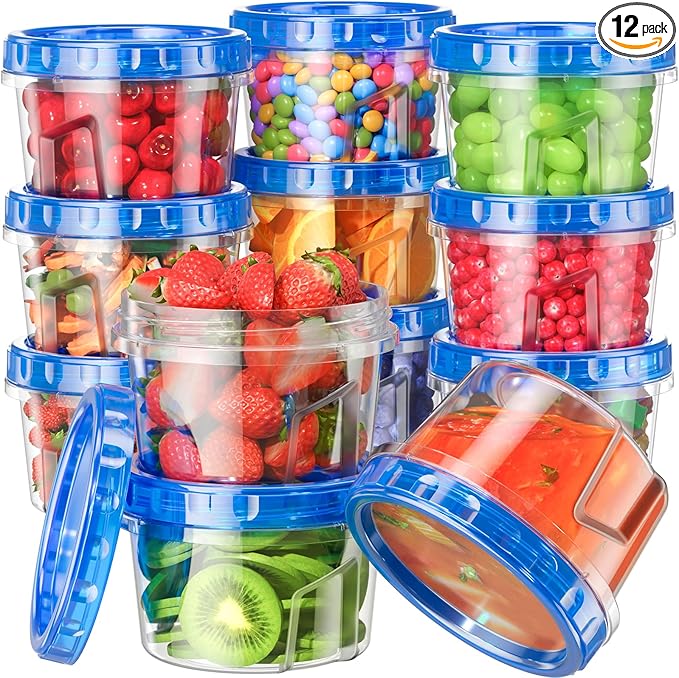 12 Pack-17oz Freezer Storage Containers, Plastic Food Storage Containers