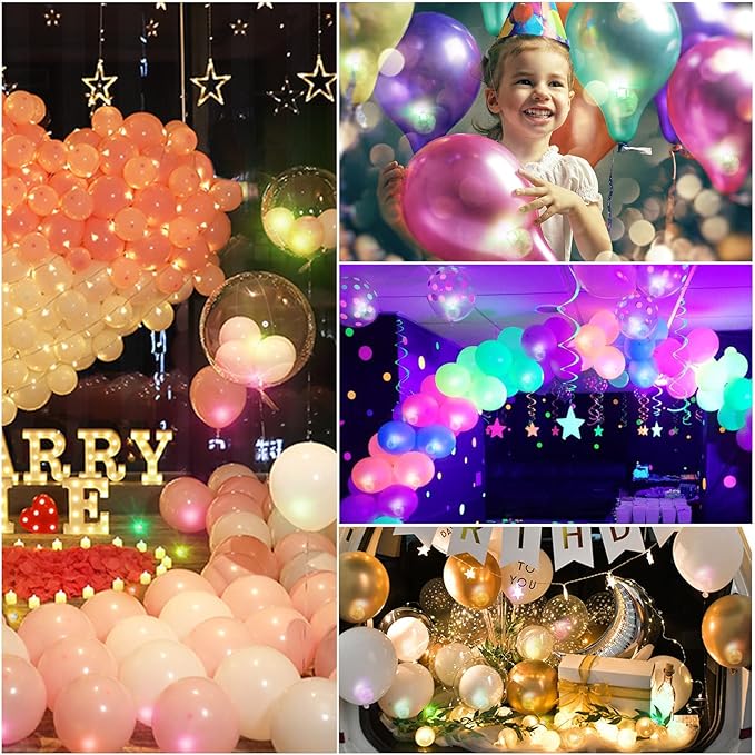 ZGWJ 50PCs Blue Balloon Lights Mini, Battery Powered, Long Standby Time Waterproof Tiny Led Round Flash Light for Paper Lantern Balloon Party Easter Eggs Wedding Christmas Halloween Decorations