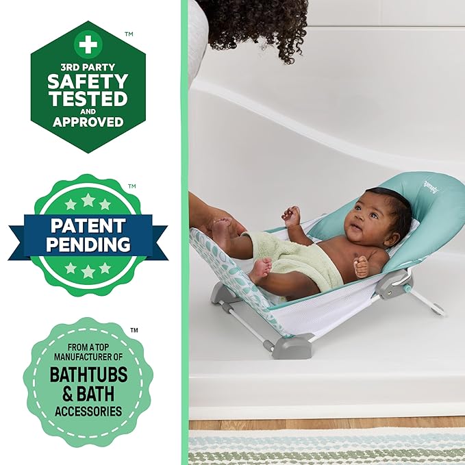 Ingenuity Foldaway 2-Position Bather, 2-Position Bath Support for Sink or Bathtub, for Ages 0-6 Months, Up to 20 Pounds