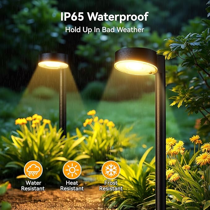 Ahaorigin 8 Pack Solar Pathway Lights Outdoor, 12 Brighter LED Solar Lights Outdoor Waterproof, Up to 12 Hrs Modern Path Light for Yard Garden Walkway Driveway Lawn (8 Pack)