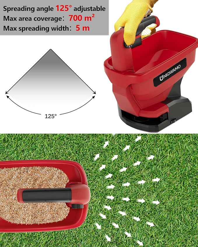 Handheld Grass Seed Spreader Compatible for Milwaukee 18V Li-ion Battery, Available Year-Round, Grass Seeds, Rock Salt (Battery not Included)