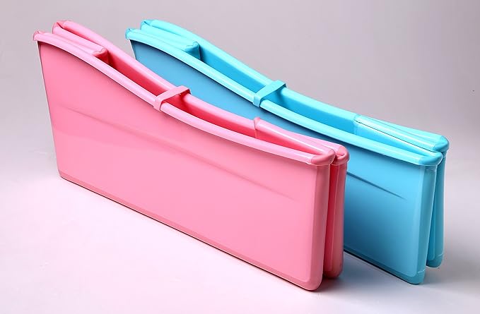 G Ganen Plastic Foldable Bathtub for Shower Portable Ice Bath Tub Blue 30Inch