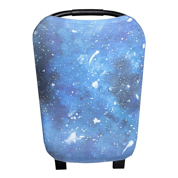 Baby Car Seat Cover Canopy and Nursing Cover Multi-Use Stretchy 5 in 1 Gift Galaxy by Copper Pearl