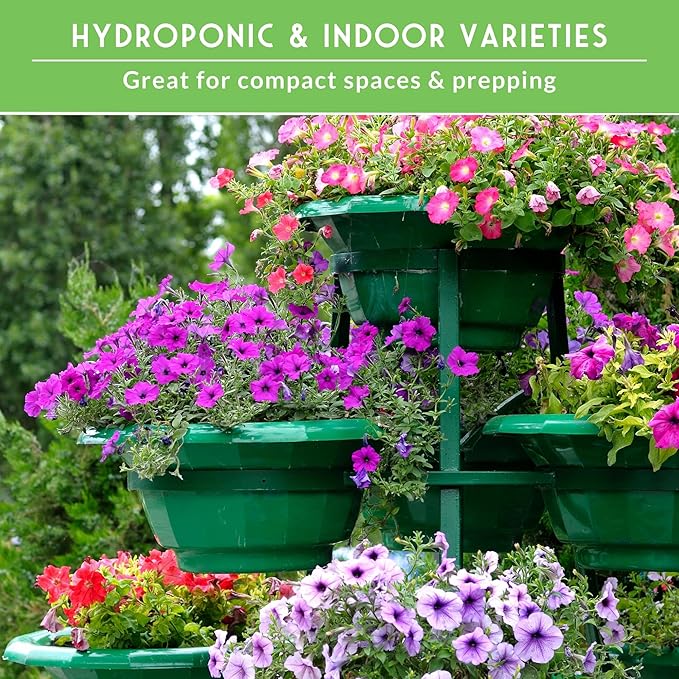 Hydroponic & Indoor Garden Seed Kit – 20 Compact Heirloom Vegetable & Herb Varieties | Apartment, Small-Space, Patio & Vertical Tower Growing | Family Garden Gift – Survival Garden Seeds