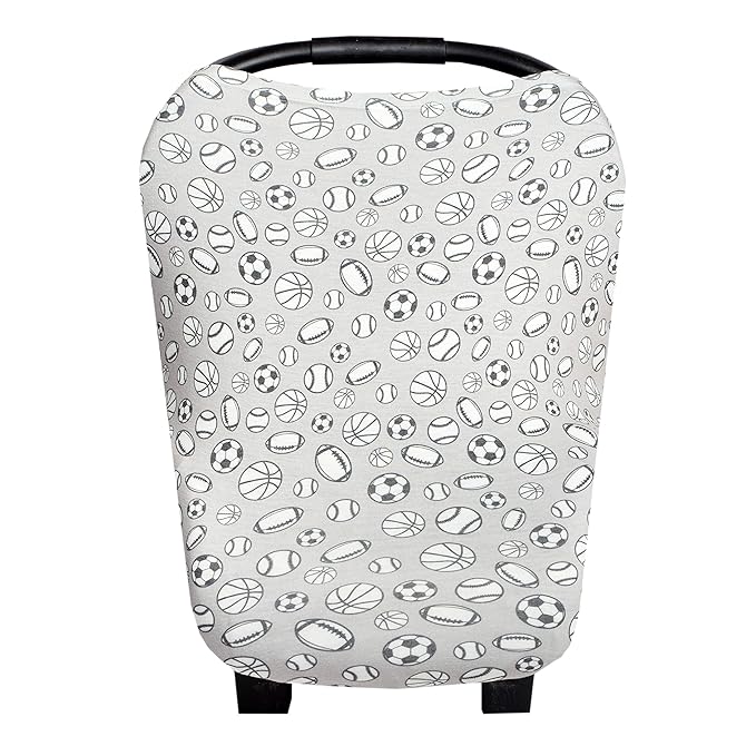 Baby Car Seat Cover Canopy and Nursing Cover Multi-Use Stretchy 5 in 1 Gift Champ by Copper Pearl